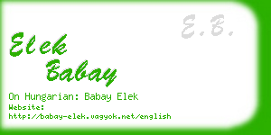 elek babay business card